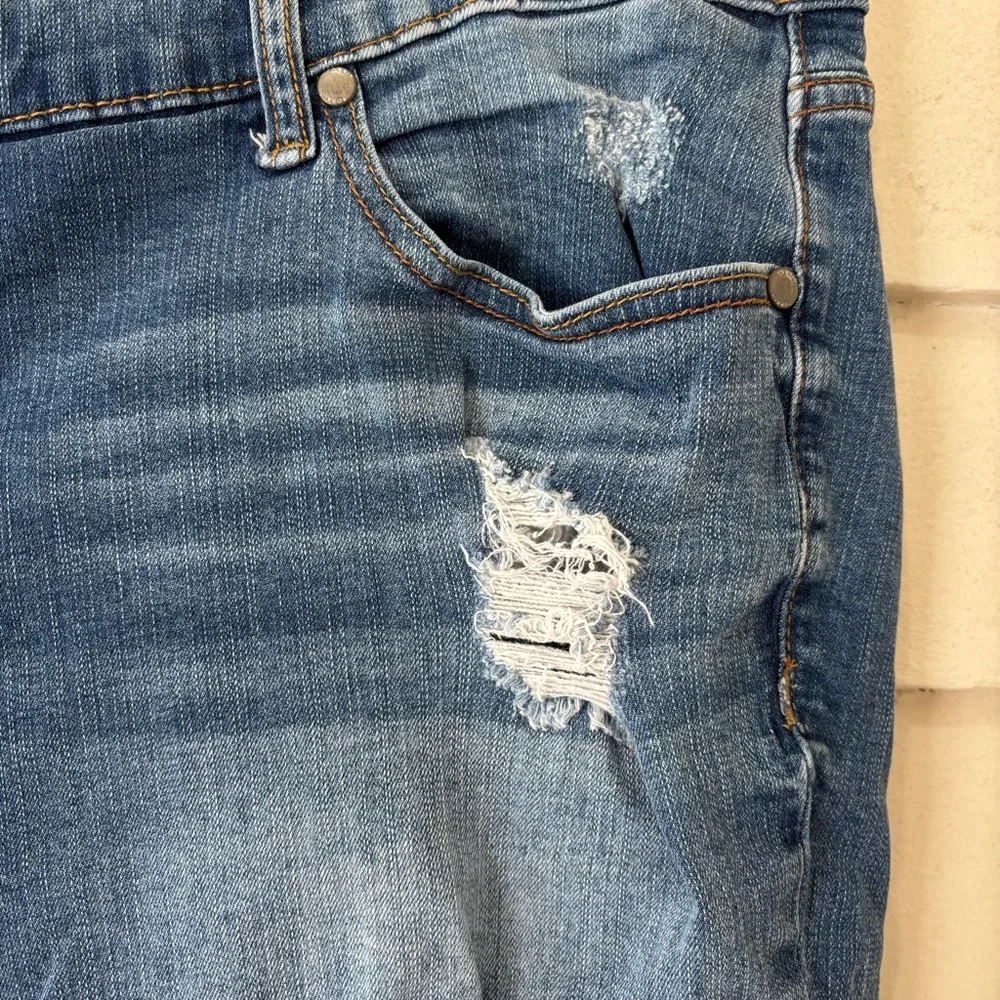 Torrid Plus Size Distressed Long Denim Shorts
